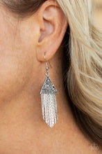 Load image into Gallery viewer, Paparazzi - Pyramid SHEEN - Silver Earrings
