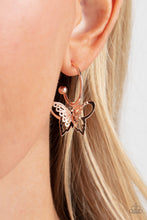 Load image into Gallery viewer, Paparazzi - Butterfly Freestyle - Rose Gold Earring
