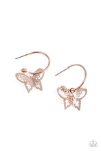 Load image into Gallery viewer, Paparazzi - Butterfly Freestyle - Rose Gold Earring
